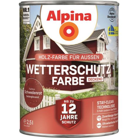 Alpina Wetterschutz-Farbe deckend schwedenrot 2,5L - 951207 (1/3)