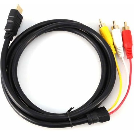 Câble Adaptateur HDMI Mâle à 3 RCA 1.5M, HD 1080P Audio Vidéo Convertisseur Accessoire Électronique Cuneary (1/5)
