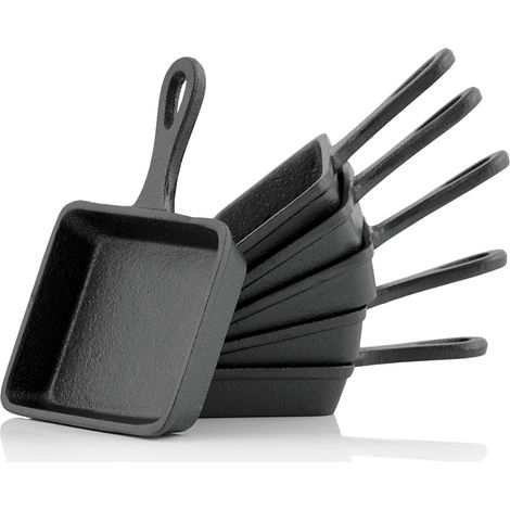 BBQ-Toro Sartenes de hierro fundido para raclette (6 piezas) 12,5 x 18 cm Accesorios para parrilla (1/5)