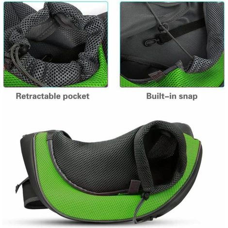 Sac de Transport pour Chat/Chien Sac bandoulière pour Chien et Chat Chien Chiot Chat épaule pour Animaux de Compagnie Sling Sac Transporteur M Vert (1/4)