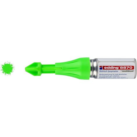 Pennarello spray vernice a gesso verde fluorescente per fori perforati Edding