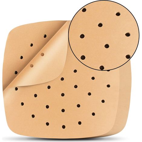 100 feuilles papier cuisson friteuse air 15 cm, perforées antiadhésives four micro-ondes (1/4)