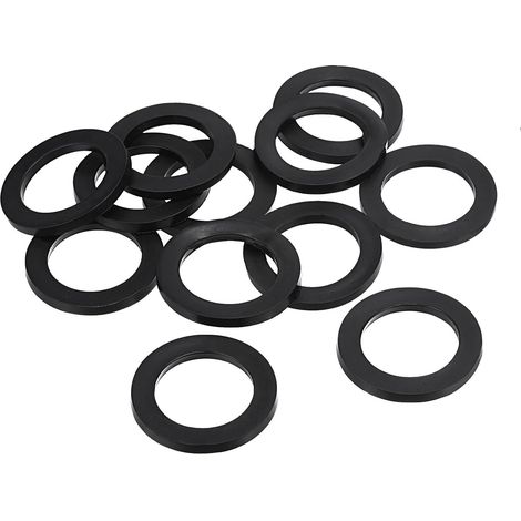M32 Rondelle Plate Caoutchouc, 8 Paquet 32mm ID 46mm OD Étanchéité Entretoise Joint Anneau pour Robinet Tuyau Eau Tuyau Fixation Boulon,Noir (1/5)