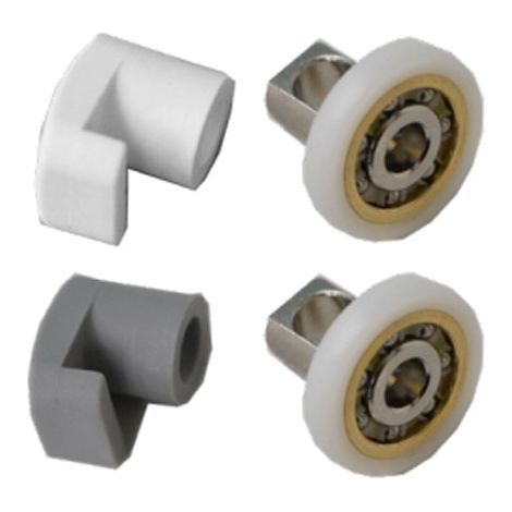 Kit Scorrimento Con Cuscinetti Per Porta a Soffietto Modello 01282-01266 Bianco