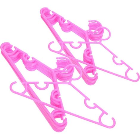 Lot de 20 Cintres en Plastique Rose pour Bébés, Antidérapants et Résistants, Adaptés pour Séchage et Penderie Garçon et Filles, pour Armoire ou Nursery (1/5)