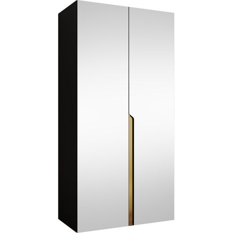Armario Hartford 589, Negro, 202x100x52cm, Puertas de armario: Con bisagras, Número de estantes: 0 (1/5)