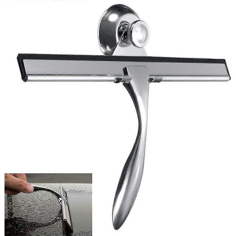 Grattoir de douche en acier inoxydable pour vitres de salle de bain et rétroviseurs de voiture