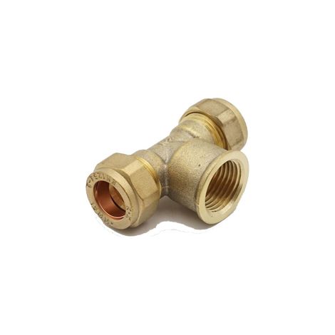 PrimaPlus Brass Female Iron Centre Tee 15 x 15 x 1/2" Fi (1/3)