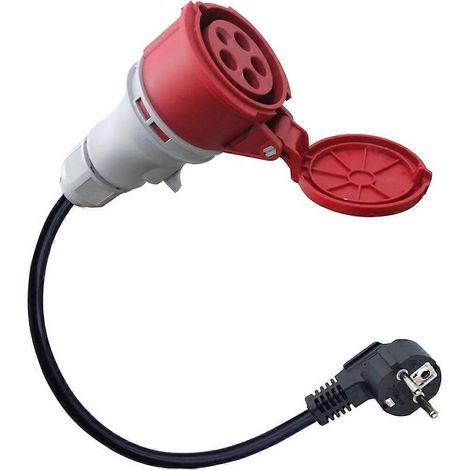 Adaptateur de prise haute intensité CEE 16A vers prise standard allemande, adaptateur de prise standard allemande vers CEE 5 broches 16A vers 16A, prise 230V, prise standard européenne. (1/5)