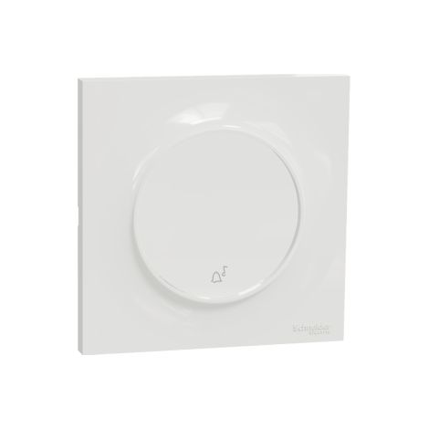 Schneider - Odace 2011 - Poussoir avec symbole carillon + plaque - Blanc - Ref. : S520246 + S520702 (1/5)