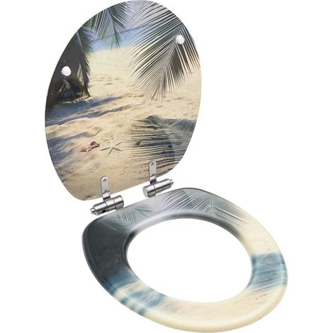 Sedile WC con coperchio a chiusura ammortizzata MDF finitura Beach 020002938