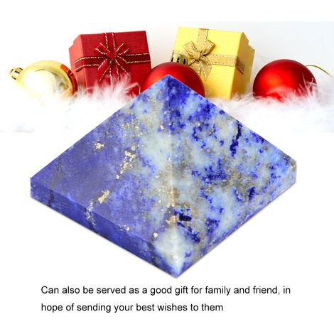 Pyramide en cristal de quartz lapis-lazuli 100 % naturel, tour énergétique pour la guérison des chakras et la décoration intérieure (1/5)