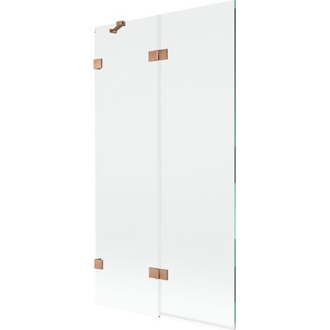 Mexen Lunar mampara de ducha de 2 paneles izquierda 100 x 150 cm, transparente, cobre cepillado - 897-100-100-65-00-L (1/5)