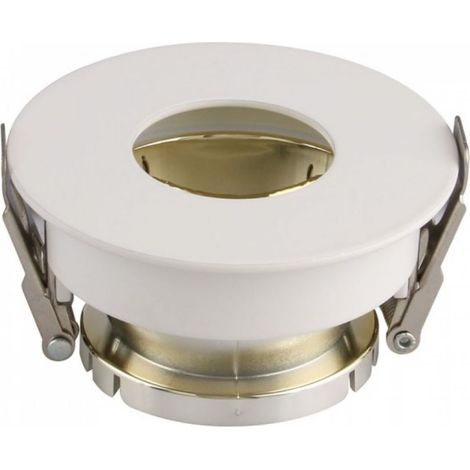 Portalámparas LED empotrable GU10 redondo V-TAC, blanco con interior dorado (1/5)