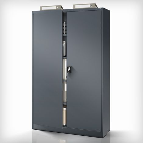 Armoire en métal verrouillable JAN II, 1150 x 1850 x 400 mm, anthracite
