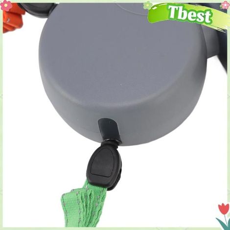 Tbest Corde rétractable pour chien 3 mètres double laisse rétractable pour animaux de compagnie corde à animalerie collier Grise (1/5)