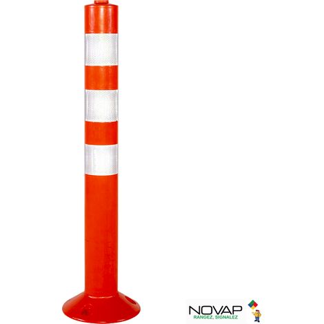 Novap – Poteau de sécurité en polyuréthane flexible 700mm – Résistant aux hydrocarbures – Installation facile – 6101475