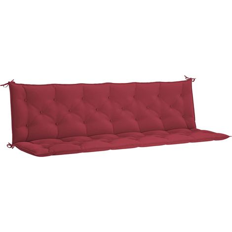 Cojín de banco de jardín tela Oxford rojo tinto 200x(50+50)x7cm vidaXL