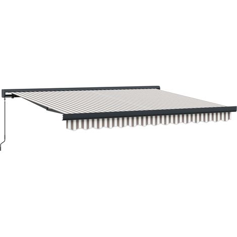 Einziehbare Markise Hellgrau und Weiß 300 x 250 cm vidaXL