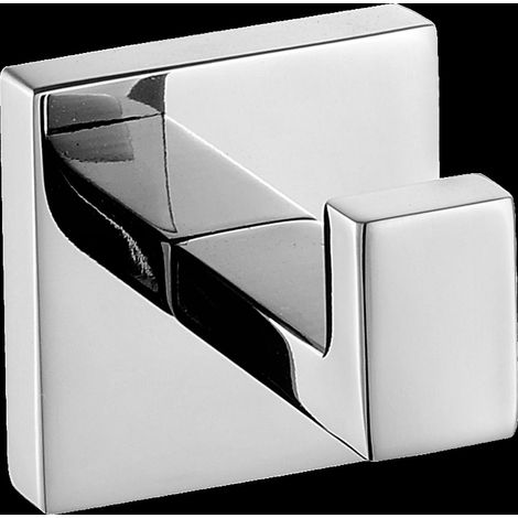 Crochet porte-peignoir KWC, CUBUS, inox, 54x54x60 mm, montage AP, finition brillante (1/2)