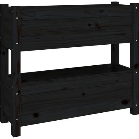 Maison Exclusive - Pflanzkübel Schwarz 77x25x66 cm Massivholz Kie