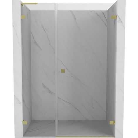 Mexen Lunar-B L Duschdrehtür rechts 130 cm, transparent, gold gebürstet - 832SL-130-050-55-00-P (1/5)