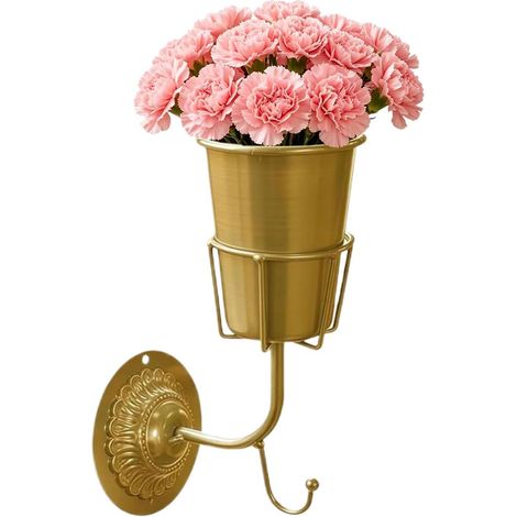 mit Haken 2 Stück Vintage Gold Pflanzenhänger Wand Hängetopf