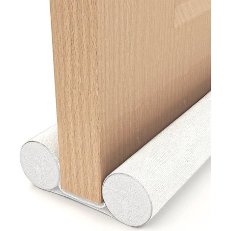 Isolierter Tür-Zugluftstopper mit umweltfreundlichem Oxford-Gewebe, 93 cm, frei zuschneidbarer Tür-Zugluftstopper, Doppeltür-Zugluftstopper für 3–5 cm dicke Innentüren, weiß