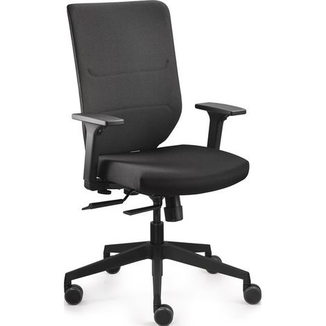 Chaise de bureau pivotante Accoudoirs confort, réglables en largeur et en hauteur, noir 410-520 mm avec technologie synchrone DAUPHIN