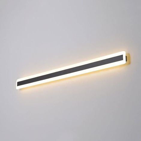 Luminaires muraux à bande LED, applique murale étanche extérieure, éclairage extérieur de porche avec guide de lumière en acrylique blanc, appliques linéaires LED externes modernes pour salon, terrass