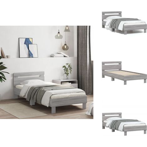 Cadre de lit sans matelas avec tête de lit 75x190 cm - Cadre De Lit - Lit Double - Lit Avec Têtedé Lit - Bois D'ingénierie - Literie (1/5)