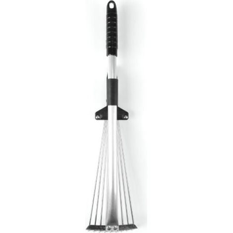 Rastrillo de hojas plegable ajustable para jardín, extensible, de metal, telescópico, para limpieza de hojas, para jardín, césped y patio. (1/4)