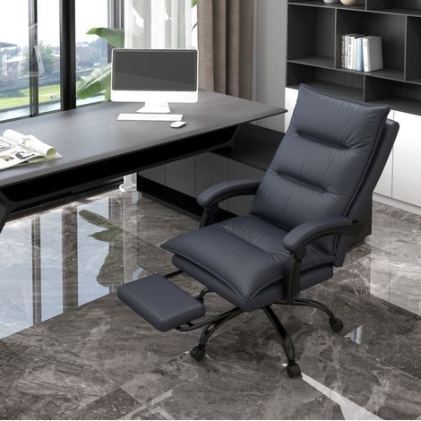 Fauteuil massage inclinable repose pieds gris fonce OKMYHOME (1/4)