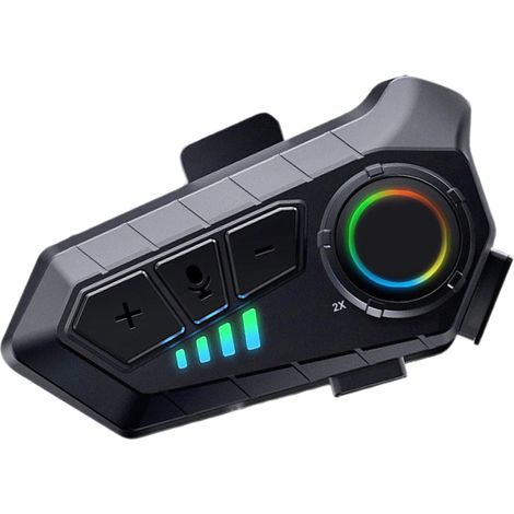 Casque Bluetooth pour Moto, Haut-Parleurs De Casque avec Micro, IPX6, Réduction Intelligente du Bruit, Intercom Bidirectionnel, Son Hi-FI, Appairage Rapide, Éclairage RGB (1/5)