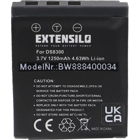 EXTENSILO Akku kompatibel mit SeaLife Reefmaster DC 800 Kamera (1250 mAh, 3,7 V, Li-Ion) (1/4)