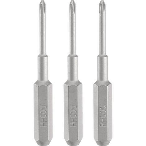 3pcs PH000 Embout de Tournevis Cruciforme 5/32" Tige Hexagonale 35mm/1.38" Longueur Magnétique Tête Cruciforme Acier S2 Embout de Tournevis (1/5)