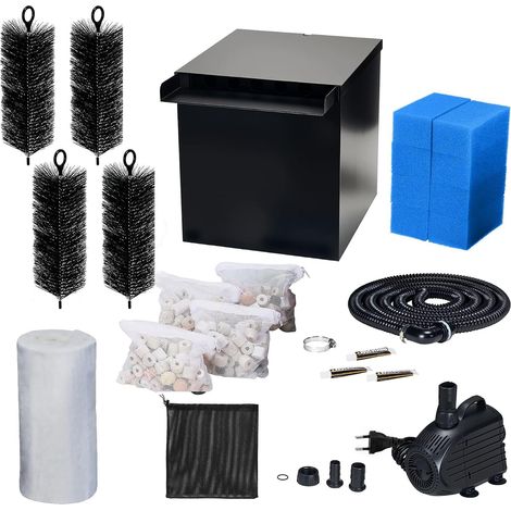 Cascade d'étang avec filtre de bassin - Kit complet de cascade avec pompe de bassin de 80 W 4500 l/h - Kit cascades pour bassin de jardin, jeu d'eau, terrasse (1/5)