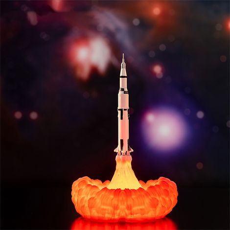 Toivize J Rocket 3D-gedruckte PLA-Schreibtischlampe, Elfenbeinweiß, warmweißes LED-Licht, USB-aufladbar, 22,5 cm Höhe, umweltfreundliches Design (1/4)