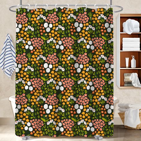 Rideau de douche imperméable en polyester 180x180 fluide séparation douche pour éviter les moisissures dans une pièce humide (1/5)