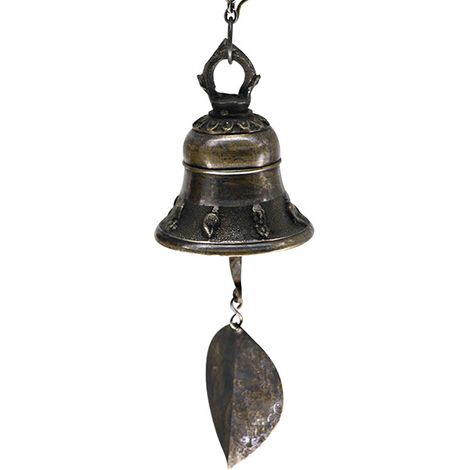 Décoration de porte artisanale avec carillon à vent, petite cloche en cuivre, dimensions moyennes : 6 x 7,5 cm (1/5)
