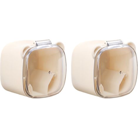 Porte-Câbles 2 Pièces Organisateur Sans Trace Avec Couvercle Transparent Anti-Poussière Crochets Adhésifs Sans Trace Pour Mur Cuisine Salle De Bain Chambre Maison Bureau (1/5)
