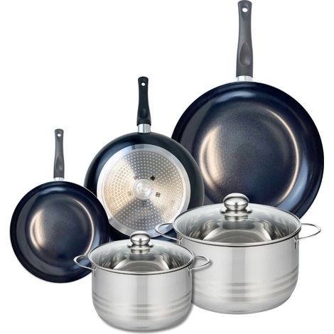 Ensemble de 3 Poêles de cuisson 20, 24 et 32 cm et 2 faitouts 20 et 24 cm Elo Prima Brillant (1/5)