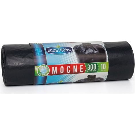 Riesige 300-Liter-Müllsäcke, 10er-Pack, robustes LDPE, schwarz (1/2)