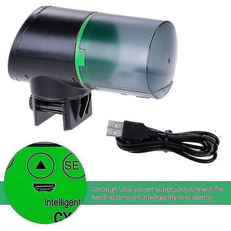 Distributeur automatique de nourriture pour poissons - Distributeur de nourriture pour poissons rechargeable avec minuterie et chargeur USB (1/5)