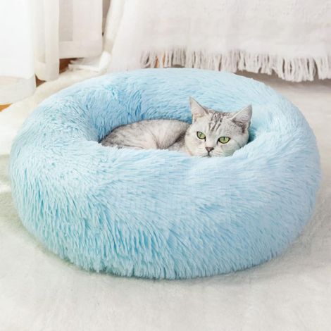 Lit pour Chat d'intérieur - 50cm - pour Petits et Grands Chiens - Lit Rond Lavable pour Chiot et Chaton avec Fond antidérapant (1/5)