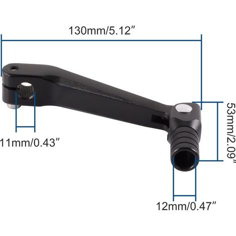 Motorcycle gear shift lever compatible with Bosuer Apollo air-cooled/water-cooled 250cc Huayang T2 black. (1/4)
