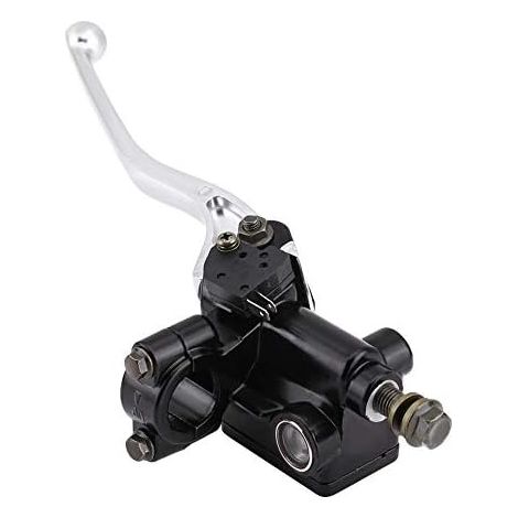 Brake Master Cylinder-Duokon 7/8" Aluminum Alloy Motorcycle Front Brake Clutch Lever Master Cylinder Brake Master Cylinder Hydraulic for CB CBR250 MC19 VT250 MC20(Black&Silver) (1/5)