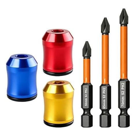 Porte-vis magnétique Outil pour embouts de tournevis, porte-vis magnétique antidérapant – idéal pour les bricoleurs, électriciens, mécaniciens, menuisiers, constructeurs et garages. (1/5)