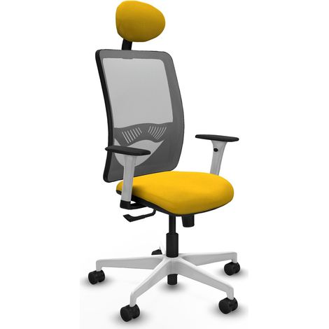 Silla de oficina piqueras y crespo Zulema blanco respaldo fijo reposacabezas ajustable (1/2)