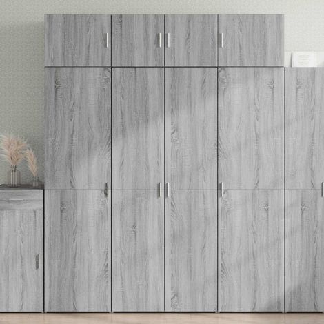 vidaXL Storage Cabinet Grey Sonoma 80x42,5x225 cm Engineered Wood (1/5)